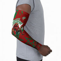 Personalized Morocco Football Arm Sleeves Atlas Lion Grunge Star Mascot