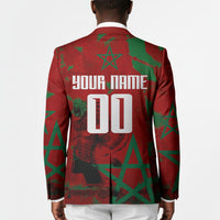 Personalized Morocco Football Blazer Atlas Lion Grunge Star Mascot