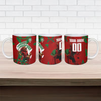 Personalized Morocco Football Ceramic Mug Atlas Lion Grunge Star Mascot