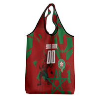 Personalized Morocco Football Grocery Bag Atlas Lion Grunge Star Mascot