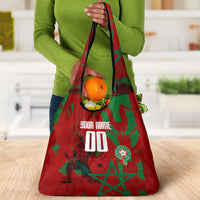 Personalized Morocco Football Grocery Bag Atlas Lion Grunge Star Mascot