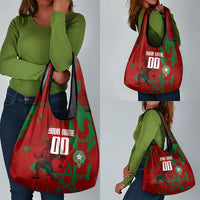 Personalized Morocco Football Grocery Bag Atlas Lion Grunge Star Mascot