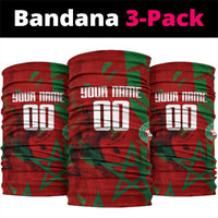 Personalized Morocco Football Neck Gaiter Atlas Lion Grunge Star Mascot