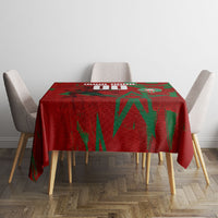 Personalized Morocco Football Tablecloth Atlas Lion Grunge Star Mascot