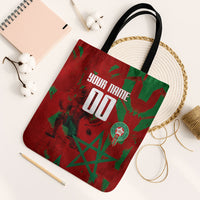 Personalized Morocco Football Tote Bag Atlas Lion Grunge Star Mascot