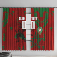 Personalized Morocco Football Window Curtain Atlas Lion Grunge Star Mascot