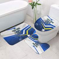 Personalized Curacao Football Marlin Mascot Bathroom Set Caribbean Flag Colors Geometric Blue