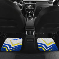 Personalized Curacao Football Marlin Mascot Car Mats Caribbean Flag Colors Geometric Blue