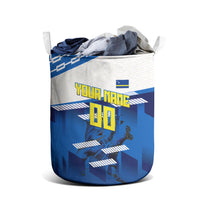 Personalized Curacao Football Laundry Basket Marlin Mascot Blue National Flag Accents