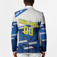 Personalized Curacao Football Blazer Marlin Mascot Blue National Flag Accents
