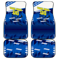 Personalized Curacao Football Car Mats Marlin Mascot Blue National Flag Accents