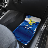 Personalized Curacao Football Car Mats Marlin Mascot Blue National Flag Accents