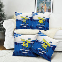 Personalized Curacao Football Pillow Cover Marlin Mascot Blue National Flag Accents
