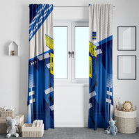 Personalized Curacao Football Window Curtain Marlin Mascot Blue National Flag Accents