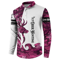 Pink Camo Customize Name Deer Hunting Button Sweatshirt Tribal Buck Silhouette - Wonder Print Shop