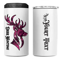 Pink Camo Customize Name Deer Hunting 4 in 1 Can Cooler Tumbler Tribal Buck Silhouette - Wonder Print Shop
