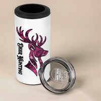 Pink Camo Customize Name Deer Hunting 4 in 1 Can Cooler Tumbler Tribal Buck Silhouette - Wonder Print Shop