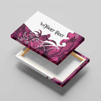 Pink Camo Customize Name Deer Hunting Canvas Wall Art Tribal Buck Silhouette - Wonder Print Shop