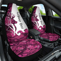 Pink Camo Customize Name Deer Hunting Car Seat Cover Tribal Buck Silhouette - Wonder Print Shop
