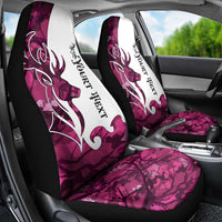 Pink Camo Customize Name Deer Hunting Car Seat Cover Tribal Buck Silhouette - Wonder Print Shop