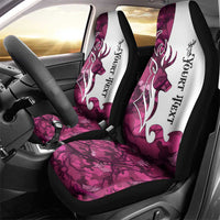 Pink Camo Customize Name Deer Hunting Car Seat Cover Tribal Buck Silhouette - Wonder Print Shop