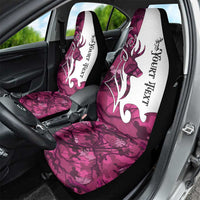 Pink Camo Customize Name Deer Hunting Car Seat Cover Tribal Buck Silhouette - Wonder Print Shop