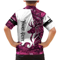 Pink Camo Customize Name Deer Hunting Family Matching Mermaid Dress and Hawaiian Shirt Tribal Buck Silhouette - Wonder Print Shop