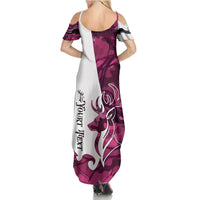 Pink Camo Customize Name Deer Hunting Family Matching Summer Maxi Dress and Hawaiian Shirt Tribal Buck Silhouette - Wonder Print Shop