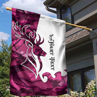 Pink Camo Customize Name Deer Hunting Garden Flag Tribal Buck Silhouette - Wonder Print Shop