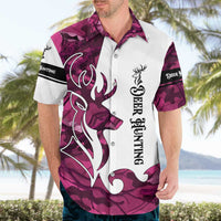 Pink Camo Customize Name Deer Hunting Hawaiian Shirt Tribal Buck Silhouette - Wonder Print Shop