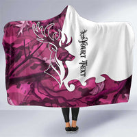 Pink Camo Customize Name Deer Hunting Hooded Blanket Tribal Buck Silhouette - Wonder Print Shop