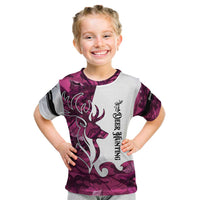 Pink Camo Customize Name Deer Hunting Kid T Shirt Tribal Buck Silhouette - Wonder Print Shop