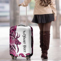Pink Camo Customize Name Deer Hunting Luggage Cover Tribal Buck Silhouette - Wonder Print Shop