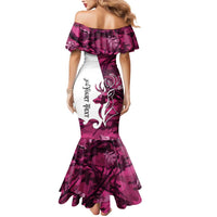 Pink Camo Customize Name Deer Hunting Mermaid Dress Tribal Buck Silhouette - Wonder Print Shop