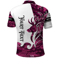 Pink Camo Customize Name Deer Hunting Polo Shirt Tribal Buck Silhouette - Wonder Print Shop