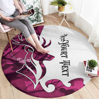 Pink Camo Customize Name Deer Hunting Round Carpet Tribal Buck Silhouette - Wonder Print Shop