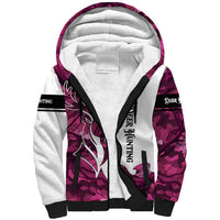Pink Camo Customize Name Deer Hunting Sherpa Hoodie Tribal Buck Silhouette - Wonder Print Shop