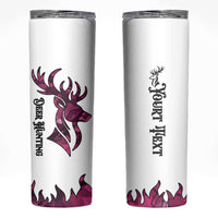 Pink Camo Customize Name Deer Hunting Skinny Tumbler Tribal Buck Silhouette - Wonder Print Shop