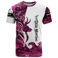 Pink Camo Customize Name Deer Hunting T Shirt Tribal Buck Silhouette - Wonder Print Shop