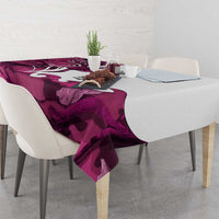 Pink Camo Customize Name Deer Hunting Tablecloth Tribal Buck Silhouette - Wonder Print Shop