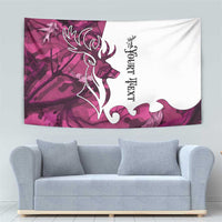Pink Camo Customize Name Deer Hunting Tapestry Tribal Buck Silhouette - Wonder Print Shop