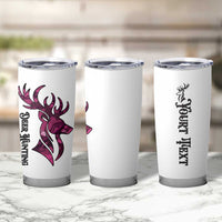 Pink Camo Customize Name Deer Hunting Tumbler Cup Tribal Buck Silhouette - Wonder Print Shop