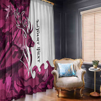 Pink Camo Customize Name Deer Hunting Window Curtain Tribal Buck Silhouette - Wonder Print Shop