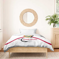 Flag Florida Fishing Bedding Set Fish Hook Rip Detail and Custom Name Red Accent Design - Wonder Print Shop