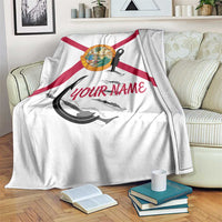 Flag Florida Fishing Blanket Fish Hook Rip Detail and Custom Name Red Accent Design - Wonder Print Shop