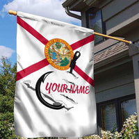 Flag Florida Fishing Garden Flag Fish Hook Rip Detail and Custom Name Red Accent Design - Wonder Print Shop