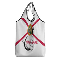 Flag Florida Fishing Grocery Bag Fish Hook Rip Detail and Custom Name Red Accent Design - Wonder Print Shop