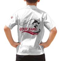 Flag Florida Fishing Hawaiian Shirt Fish Hook Rip Detail and Custom Name Red Accent Design - Wonder Print Shop