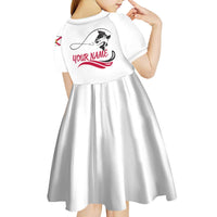 Flag Florida Fishing Kid Short Sleeve Dress Fish Hook Rip Detail and Custom Name Red Accent Design - Wonder Print Shop