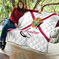 Flag Florida Fishing Quilt Fish Hook Rip Detail and Custom Name Red Accent Design - Wonder Print Shop